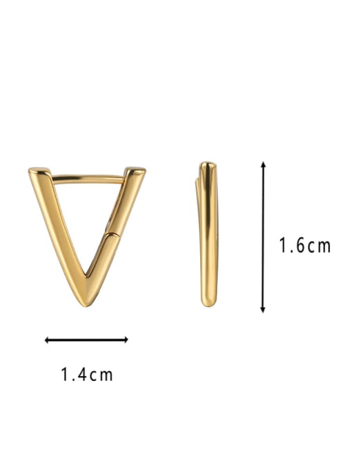 Gold V-shaped Earrings Brass Triangle Minimalist Stud Earring