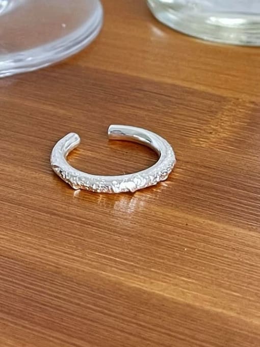 Boomer Cat 925 Sterling Silver Rhinestone  Minimalist Special Shaped Wire Refers Band Ring