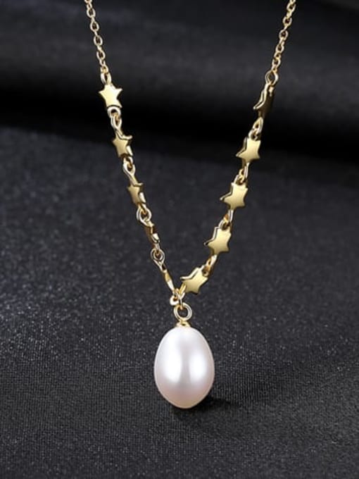 White 6G09 925 Sterling Silver Freshwater Pearl Multi Color Necklace