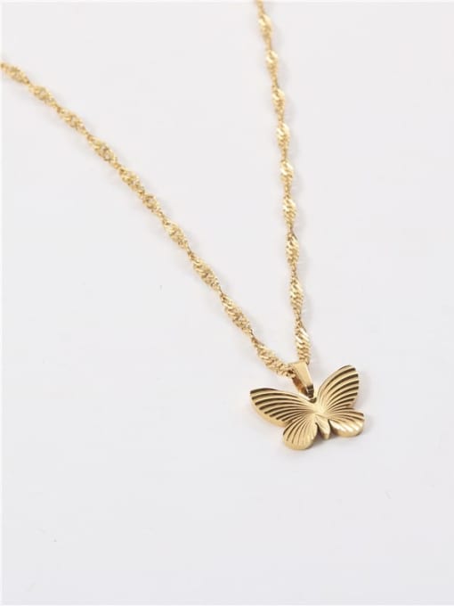 GROSE Titanium Steel Butterfly Vintage Necklace
