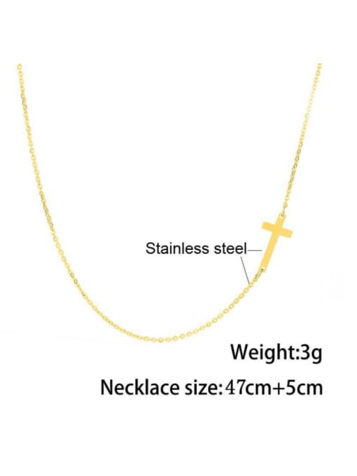A TEEM Titanium Steel Cross Minimalist Necklace 1