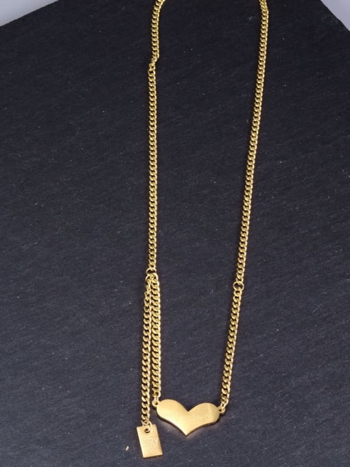 A TEEM Titanium Smooth Heart Minimalist pendant Necklace 2