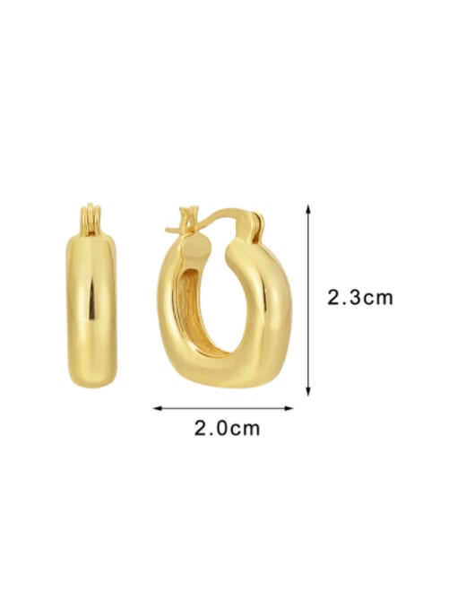CHARME Brass Smooth Square Minimalist Huggie Earring 2