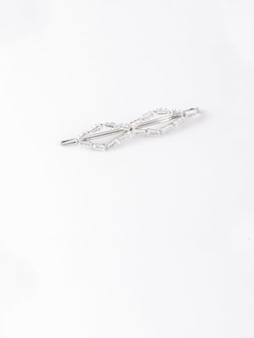H diamond (silver) Alloy With Rose Gold Plated Fashion Geometric Hair Pins