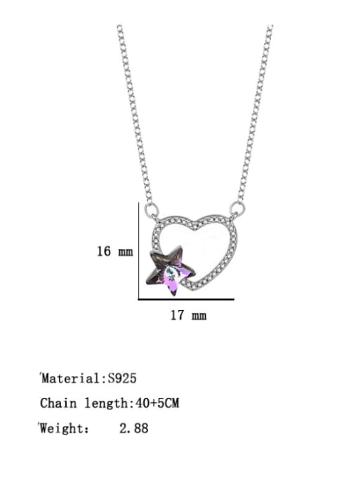 BC-Swarovski Elements 925 Sterling Silver Austrian Crystal Heart Classic Necklace 2