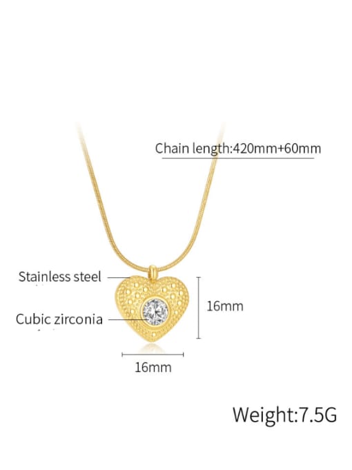 Open Sky Titanium Steel Heart Minimalist Necklace 2