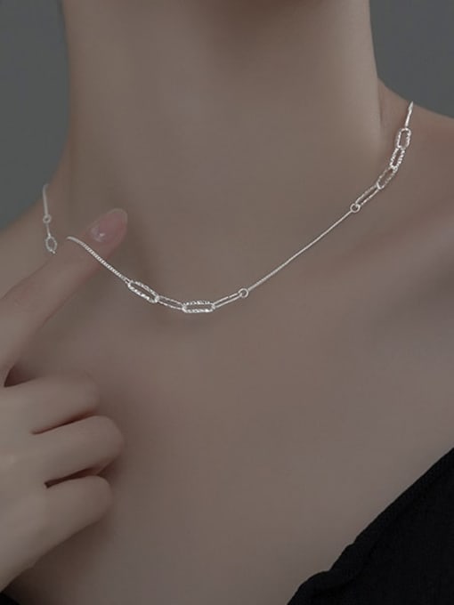 Rosh 925 Sterling Silver Geometric Minimalist Necklace 1