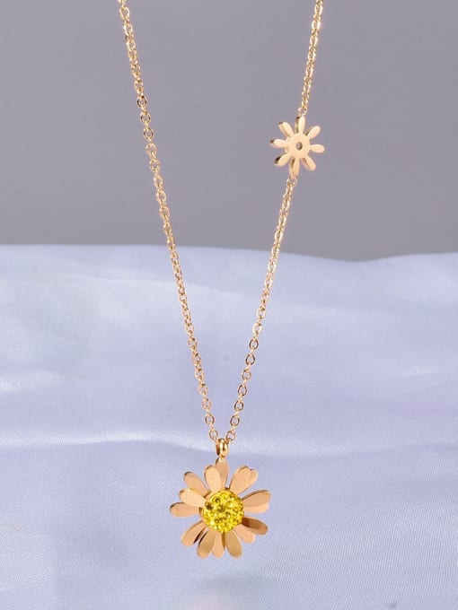 A TEEM Titanium Flower Minimalist pendant Necklace 0