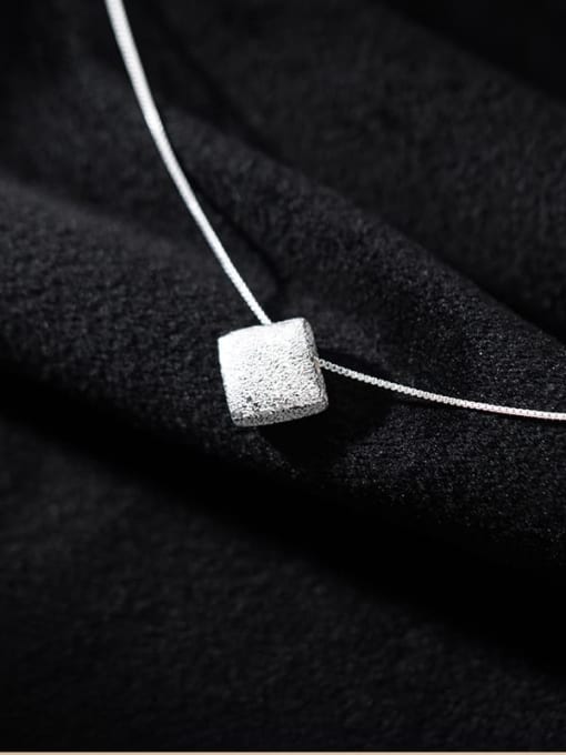 Rosh 925 Sterling Silver Smooth Square Minimalist Necklace 3