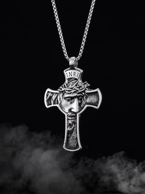 Open Sky Stainless steel Cross Vintage Regligious Necklace 2