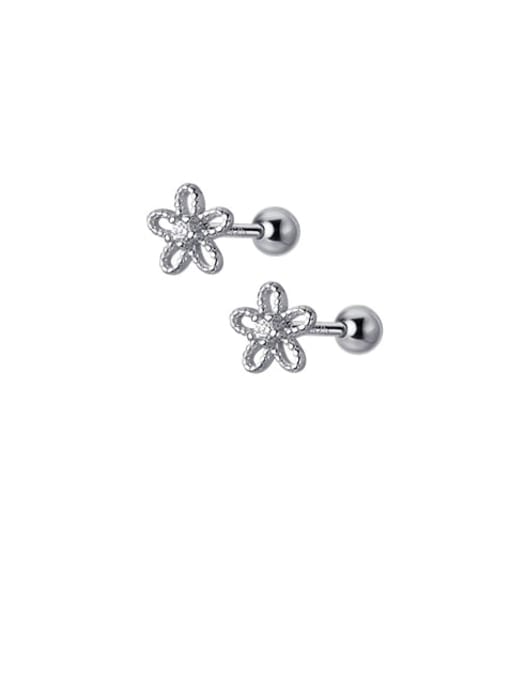 Rosh 925 Sterling Silver Flower Minimalist Stud Earring 3