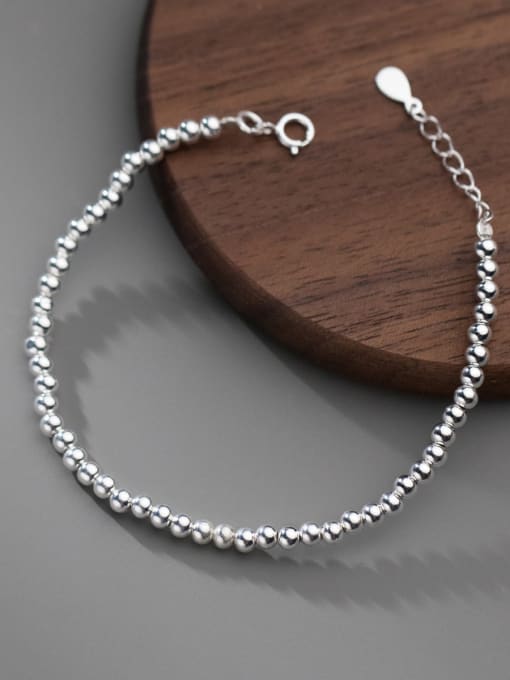 Rosh 925 Sterling Silver Bead Minimalist Beaded Bracelet 2