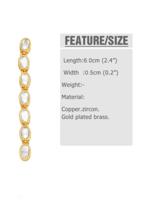 CC Brass Glass Stone Multi Color Tassel Minimalist Drop Earring 2