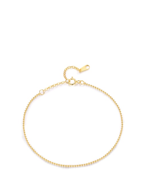 Gold 925 Sterling Silver Irregular Minimalist Link Bracelet