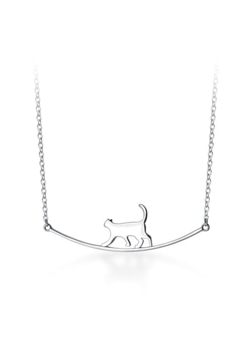 Rosh 925 Sterling Silver Cute Cat  Necklace 0
