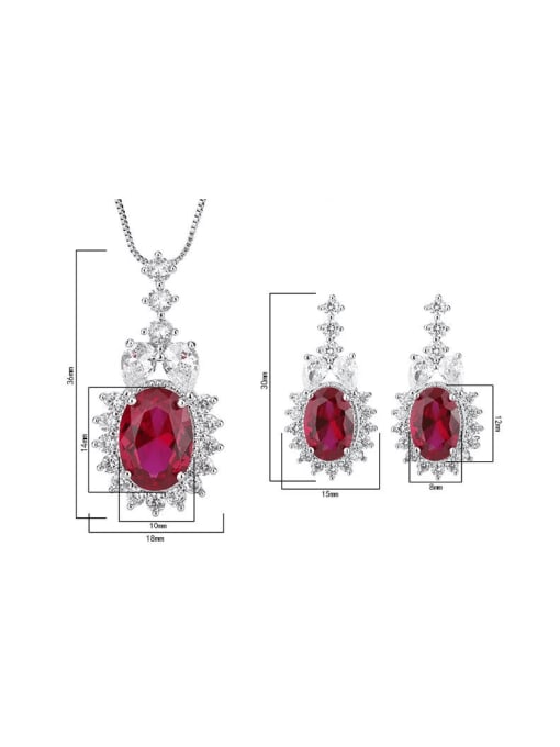 ROSS Brass Cubic Zirconia Luxury Geometric  Earring and Necklace Set 2