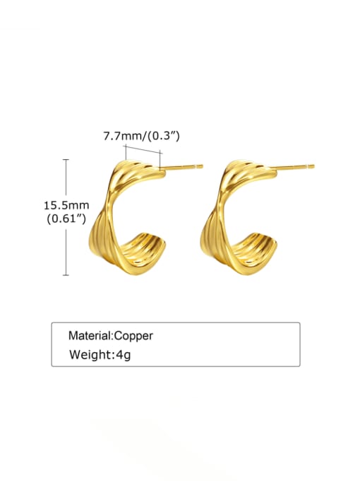 LI MUMU Brass Geometric Minimalist Stud Earring 2