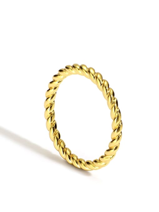 Gold twist ring Brass Twist Round Minimalist Band Ring