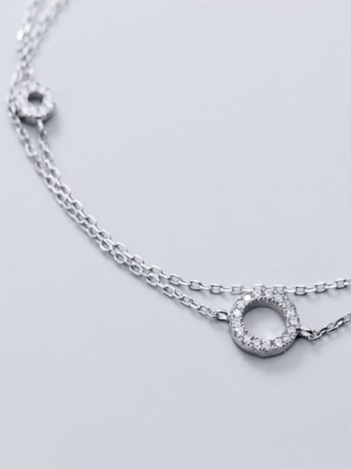 Rosh 925 sterling silver  fashion hollow round minimalist strand bracelet 3