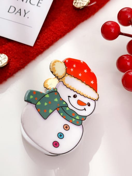 Snowman 7.2cm Acrylic Cute Christmas Seris Alloy Multi Color Jaw Hair Claw
