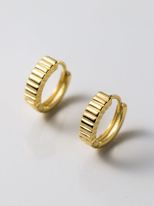 Rosh 925 Sterling Silver Geometric Minimalist Huggie Earring