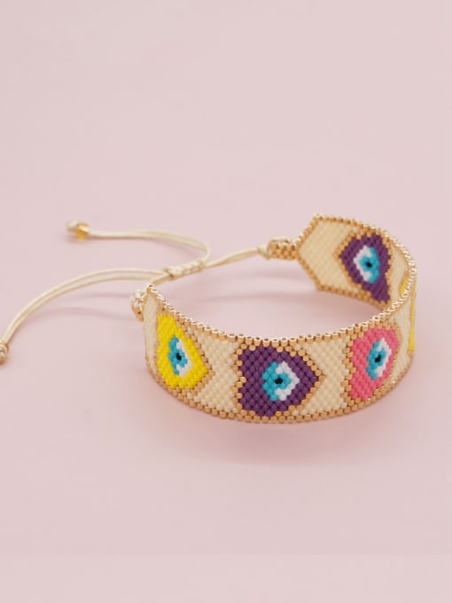 MI B220175A MGB beads Multi Color Geometric Bohemia Handmade Weave Bracelet