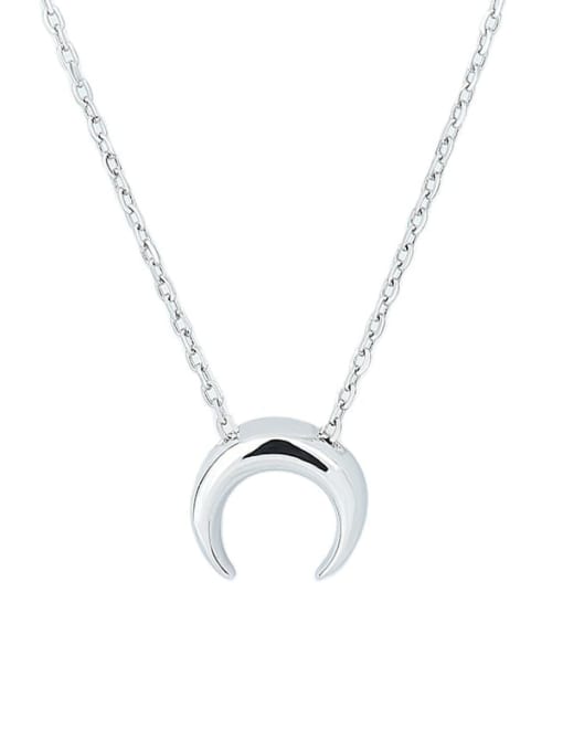 XBOX 925 Sterling Silver  Smooth Moon Minimalist Necklace 4