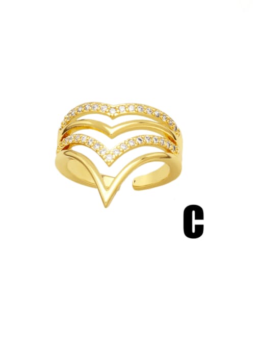 CC Brass Cubic Zirconia Geometric Vintage Stackable Ring 4