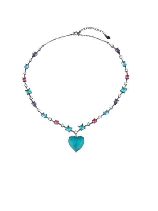 ROSS Brass Cubic Zirconia Luxury Heart   Pendant Necklace 2
