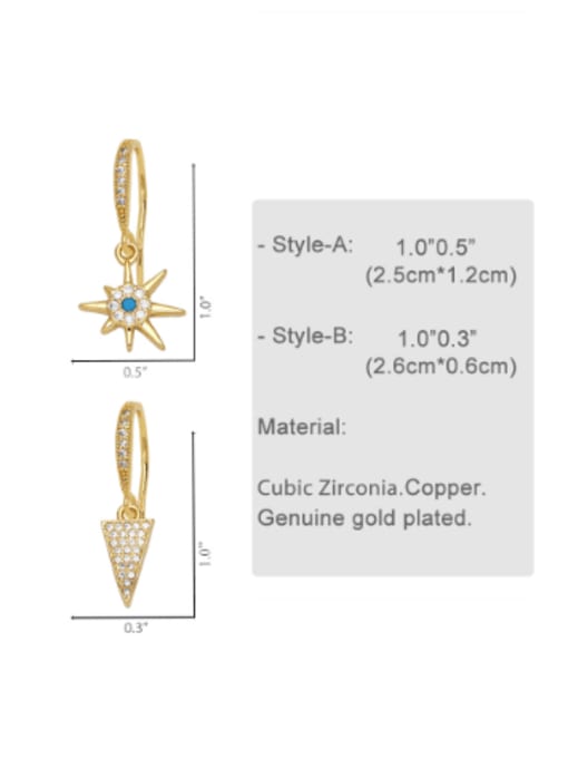CC Brass Cubic Zirconia Crown Vintage Huggie Earring 4