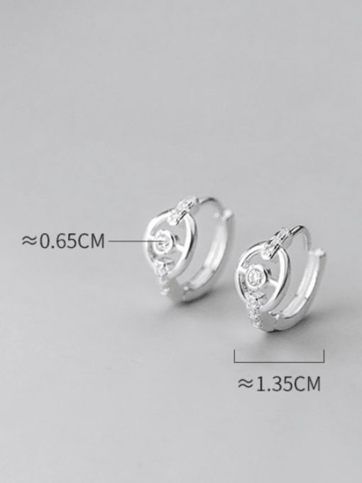 Rosh 925 Sterling Silver Hollow Oval Minimalist Huggie Earring 3