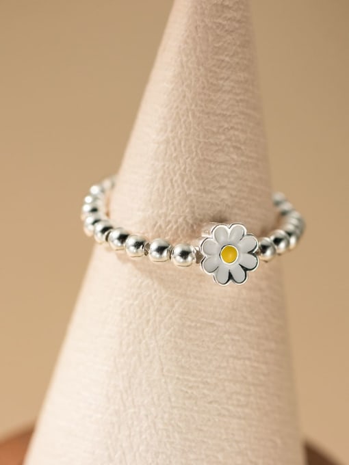 Rosh 925 Sterling Silver Enamel Flower Trend Bead Ring 3