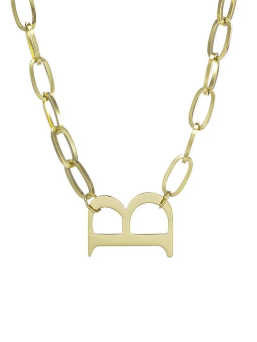 Titanium steel necklace Titanium Steel Letter Hip Hop Cuban Necklace