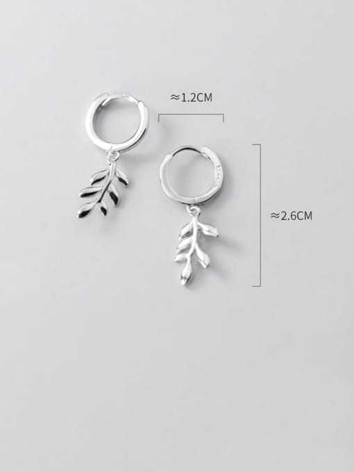 Rosh 925 Sterling Silver Leaf Minimalist Huggie Earring 3