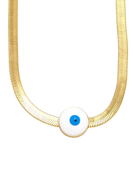 CC Brass Evil Eye Hip Hop Snake chain Necklace 4