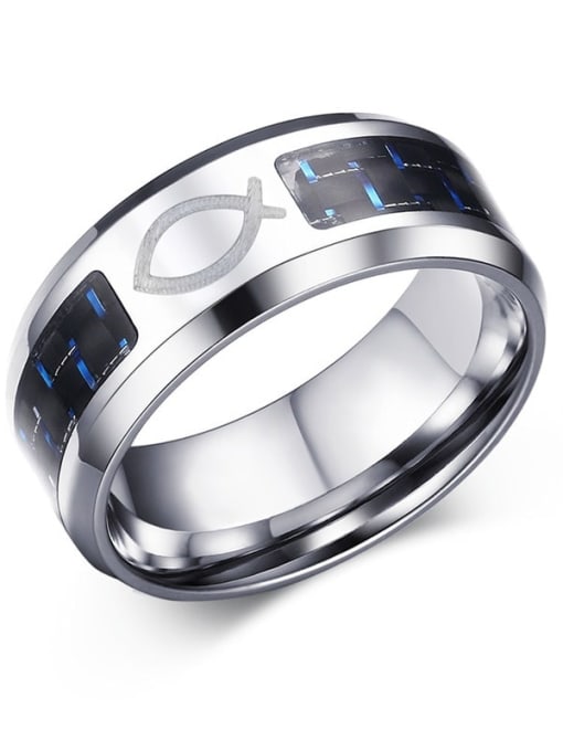Laser: fish Stainless steel Geometric Minimalist Band Ring