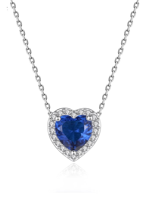 BLING SU Brass Cubic Zirconia Heart Luxury Necklace 0