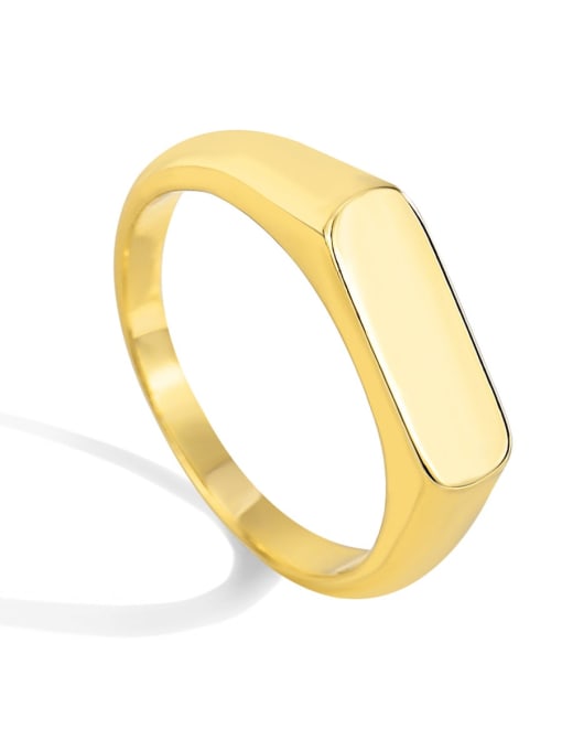 Gold Brass Smooth  Geometric Minimalist Band Ring