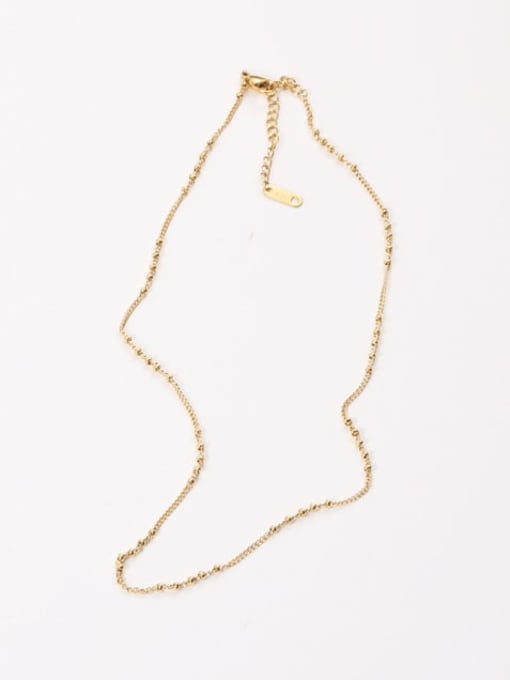 GROSE Titanium Steel Geometric Vintage Bead Chain Necklace 3