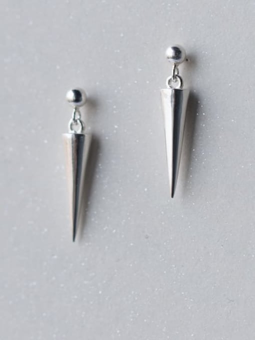 Rosh 925 Sterling Silver  Minimalist Triangle Cone Stud Earring 0