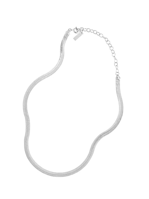 silvery 925 Sterling Silver Round Minimalist Necklace