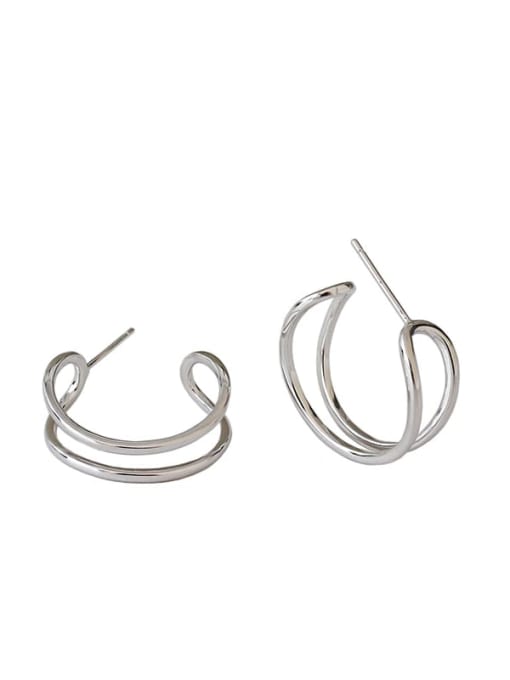 DAKA 925 Sterling Silver Geometric Minimalist Stud Earring 3