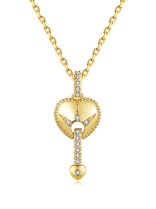 BLING SU Brass Cubic Zirconia Heart Minimalist Necklace 0