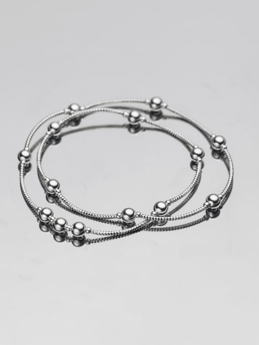 Rosh 925 Sterling Silver Bead Geometric Vintage Beaded Bracelet 1