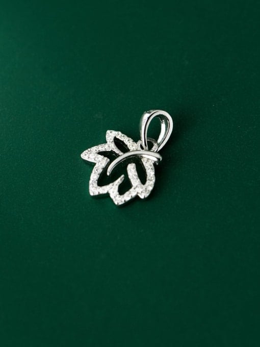 Rosh 925 Sterling Silver Cubic Zirconia Minimalist Leaf  Pendant 0
