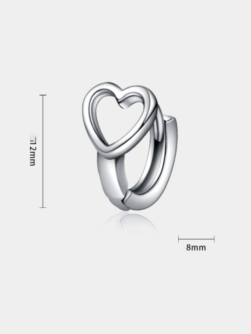 BSL Titanium Steel Heart Minimalist Single Earring(Single-Only One) 2
