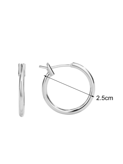 Steel  round earrings 25mm Brass Geometric Minimalist Hoop Earring