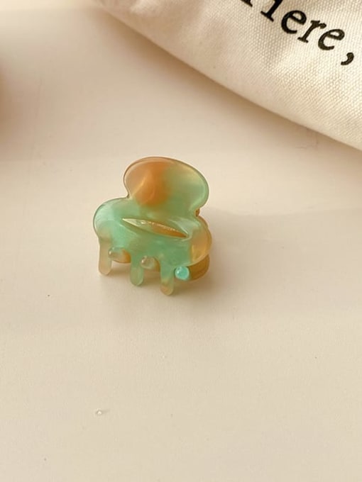 Amber green (2.6cm) Cellulose Acetate Trend Flower Alloy Jaw Hair Claw