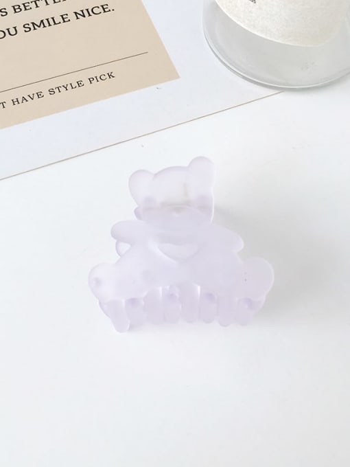 fog  light purple 4.5cm Alloy Resin Cute Little bear  Jaw Hair Claw