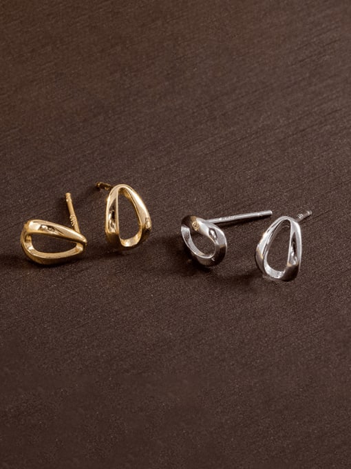 BeiFei Minimalism Silver 925 Sterling Silver Geometric Minimalist Stud Earring 0